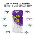 Custom White Purple Wing Pattern Sports Uniform Basketball Jersey | BuyFootballJersey