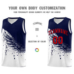 Custom White Navy Wing Pattern Sports Uniform Basketball Jersey | BuyFootballJersey