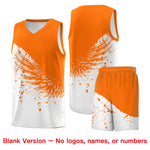Custom White Orange Wing Pattern Sports Uniform Basketball Jersey | BuyFootballJersey