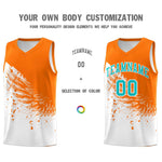 Custom White Orange Wing Pattern Sports Uniform Basketball Jersey | BuyFootballJersey