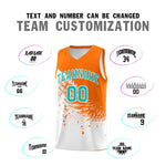 Custom White Orange Wing Pattern Sports Uniform Basketball Jersey | BuyFootballJersey