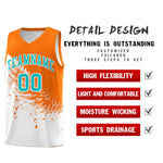 Custom White Orange Wing Pattern Sports Uniform Basketball Jersey | BuyFootballJersey