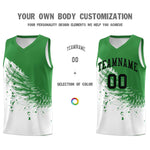 Custom White Kelly Green Wing Pattern Sports Uniform Basketball Jersey | BuyFootballJersey