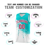 Custom White Aqua Wing Pattern Sports Uniform Basketball Jersey | BuyFootballJersey