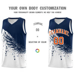 Custom White Navy Wing Pattern Sports Uniform Basketball Jersey | BuyFootballJersey