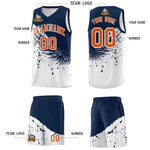 Custom White Navy Wing Pattern Sports Uniform Basketball Jersey | BuyFootballJersey