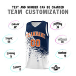 Custom White Navy Wing Pattern Sports Uniform Basketball Jersey | BuyFootballJersey