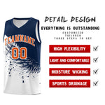 Custom White Navy Wing Pattern Sports Uniform Basketball Jersey | BuyFootballJersey