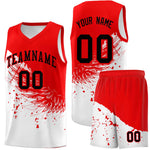 Custom White Light Red Wing Pattern Sports Uniform Basketball Jersey | BuyFootballJersey