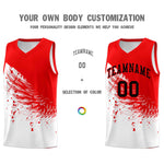 Custom White Light Red Wing Pattern Sports Uniform Basketball Jersey | BuyFootballJersey