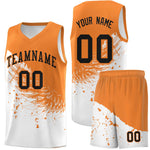 Custom White Gold Orange Wing Pattern Sports Uniform Basketball Jersey | BuyFootballJersey