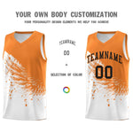 Custom White Gold Orange Wing Pattern Sports Uniform Basketball Jersey | BuyFootballJersey