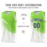 Custom White Fluorescent Green Wing Pattern Sports Uniform Basketball Jersey | BuyFootballJersey