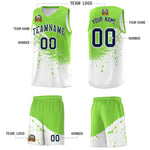 Custom White Fluorescent Green Wing Pattern Sports Uniform Basketball Jersey | BuyFootballJersey