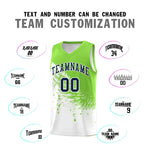 Custom White Fluorescent Green Wing Pattern Sports Uniform Basketball Jersey | BuyFootballJersey