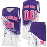 Custom White Purple Wing Pattern Sports Uniform Basketball Jersey | BuyFootballJersey