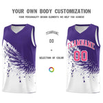 Custom White Purple Wing Pattern Sports Uniform Basketball Jersey | BuyFootballJersey