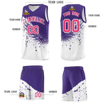 Custom White Purple Wing Pattern Sports Uniform Basketball Jersey | BuyFootballJersey
