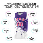 Custom White Purple Wing Pattern Sports Uniform Basketball Jersey | BuyFootballJersey
