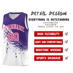 Custom White Purple Wing Pattern Sports Uniform Basketball Jersey | BuyFootballJersey