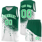 Custom White Kelly Green Wing Pattern Sports Uniform Basketball Jersey | BuyFootballJersey