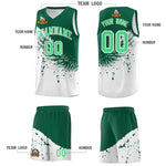 Custom White Kelly Green Wing Pattern Sports Uniform Basketball Jersey | BuyFootballJersey