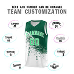 Custom White Kelly Green Wing Pattern Sports Uniform Basketball Jersey | BuyFootballJersey