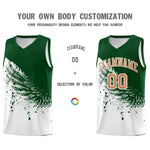 Custom White Green Wing Pattern Sports Uniform Basketball Jersey | BuyFootballJersey