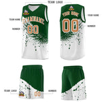 Custom White Green Wing Pattern Sports Uniform Basketball Jersey | BuyFootballJersey