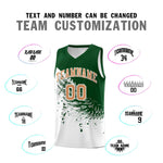 Custom White Green Wing Pattern Sports Uniform Basketball Jersey | BuyFootballJersey