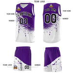 Custom White Purple Wing Pattern Sports Uniform Basketball Jersey | BuyFootballJersey