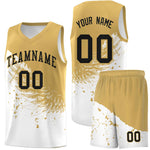 Custom White Old Gold Wing Pattern Sports Uniform Basketball Jersey | BuyFootballJersey