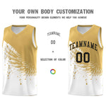 Custom White Old Gold Wing Pattern Sports Uniform Basketball Jersey | BuyFootballJersey