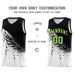 Custom White Black Wing Pattern Sports Uniform Basketball Jersey | BuyFootballJersey