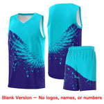 Custom Royal Sky Blue Wing Pattern Sports Uniform Basketball Jersey | BuyFootballJersey