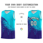 Custom Royal Sky Blue Wing Pattern Sports Uniform Basketball Jersey | BuyFootballJersey