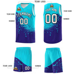 Custom Royal Sky Blue Wing Pattern Sports Uniform Basketball Jersey | BuyFootballJersey