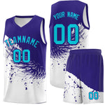 Custom White Royal Wing Pattern Sports Uniform Basketball Jersey | BuyFootballJersey