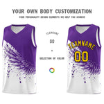Custom White Purple Wing Pattern Sports Uniform Basketball Jersey | BuyFootballJersey