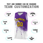 Custom White Purple Wing Pattern Sports Uniform Basketball Jersey | BuyFootballJersey