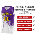 Custom White Purple Wing Pattern Sports Uniform Basketball Jersey | BuyFootballJersey