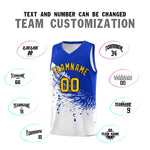 Custom White Royal Wing Pattern Sports Uniform Basketball Jersey | BuyFootballJersey