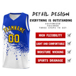 Custom White Royal Wing Pattern Sports Uniform Basketball Jersey | BuyFootballJersey