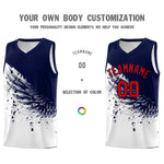 Custom White Navy Wing Pattern Sports Uniform Basketball Jersey | BuyFootballJersey