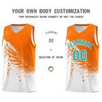 Custom White Orange Wing Pattern Sports Uniform Basketball Jersey | BuyFootballJersey