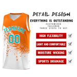 Custom White Orange Wing Pattern Sports Uniform Basketball Jersey | BuyFootballJersey
