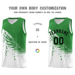 Custom White Kelly Green Wing Pattern Sports Uniform Basketball Jersey | BuyFootballJersey