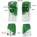Custom White Kelly Green Wing Pattern Sports Uniform Basketball Jersey | BuyFootballJersey