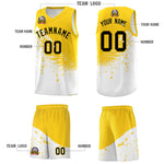 Custom White Gold Wing Pattern Sports Uniform Basketball Jersey | BuyFootballJersey