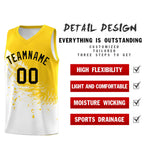Custom White Gold Wing Pattern Sports Uniform Basketball Jersey | BuyFootballJersey